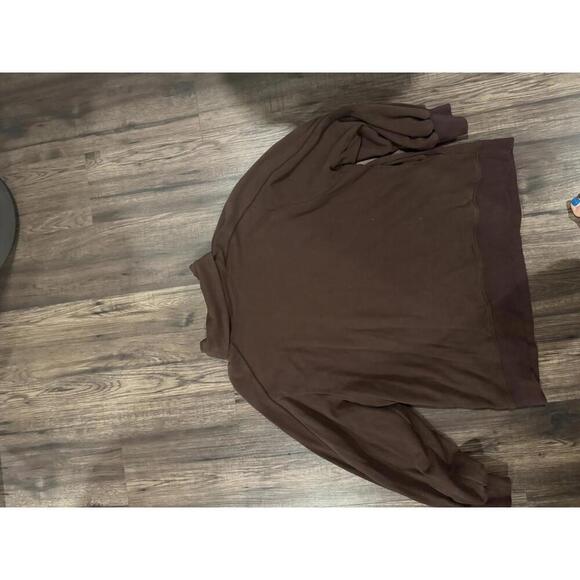 LIT Activewear Chocolate Brown Oversized Whisper Sweatshirt sz L - Picture 5 of 7